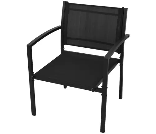 4-Daļīgs Dārza Atpūtas Mēbeļu Komplekts, Tekstilēns, Melns Vidaxl