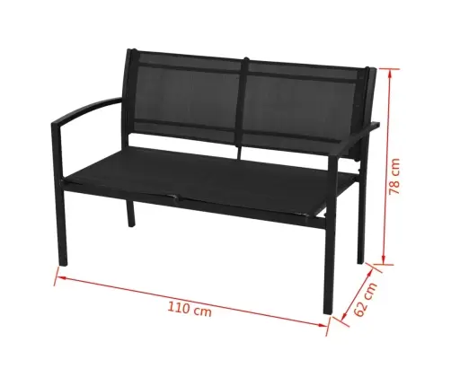 4-Daļīgs Dārza Atpūtas Mēbeļu Komplekts, Tekstilēns, Melns Vidaxl
