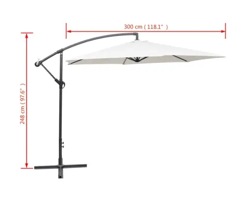 Dārza Saulessargs, 3M, Smilšu Balts Vidaxl