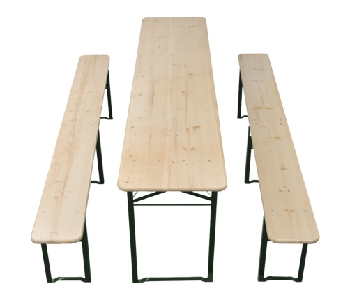 Saliekams Alus Galds Ar 2 Soliem, 220 Cm, Egles Koks Vidaxl