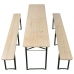 Saliekams Alus Galds Ar 2 Soliem, 220 Cm, Egles Koks Vidaxl