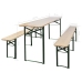 Saliekams Alus Galds Ar 2 Soliem, 220 Cm, Egles Koks Vidaxl