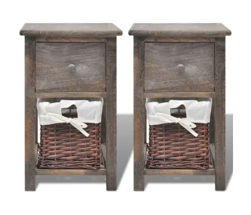 Naktsskapīši, 2 Gab., Koks, Brūni  Vidaxl