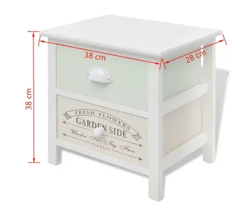 Naktsskapīši, 2 Gab., Franču Stila Dizains, Koks  Vidaxl