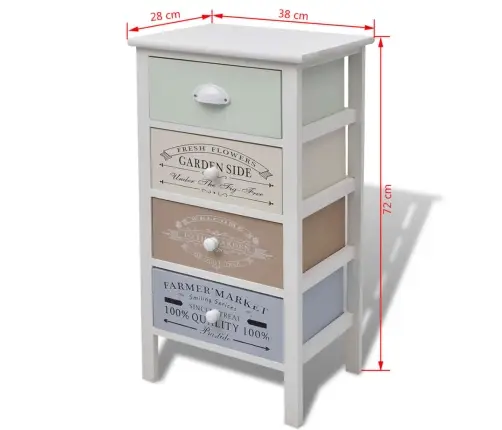 Spintelė, 4 Stalčiai, Prancūziško Stiliaus, Mediena