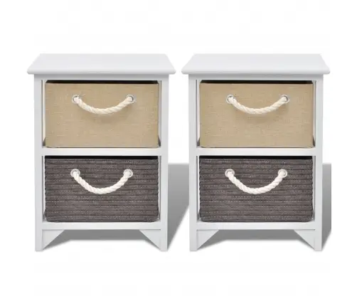 Naktsskapītis, 2 Gab., Koks Vidaxl