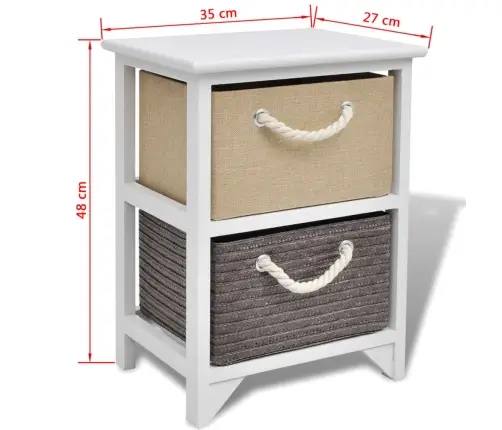 Naktsskapītis, 2 Gab., Koks Vidaxl