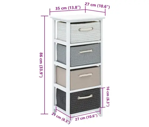 Skapītis Ar 4 Atvilktnēm, Koks Vidaxl