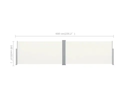 Lahtitõmmatav Küljesein 160 X 600 cm Kreemjas Valge