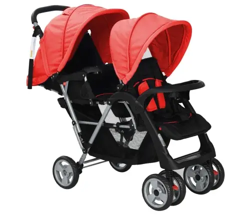 Tandēmrati Bērniem, Sarkani Un Melni, Tērauds  Vidaxl