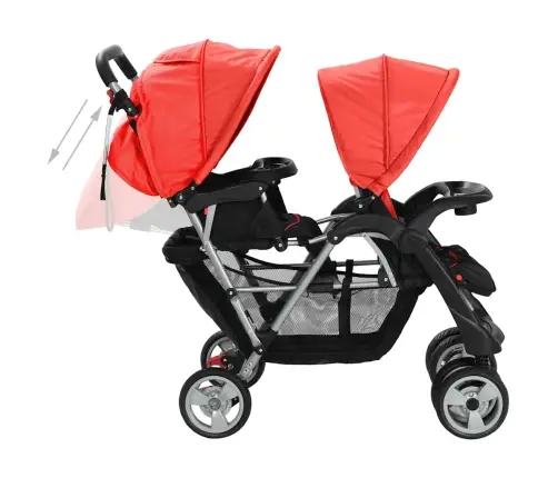 Tandēmrati Bērniem, Sarkani Un Melni, Tērauds  Vidaxl