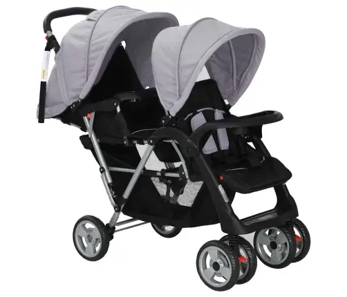 Tandēmrati Bērniem, Pelēki Un Melni, Tērauds  Vidaxl