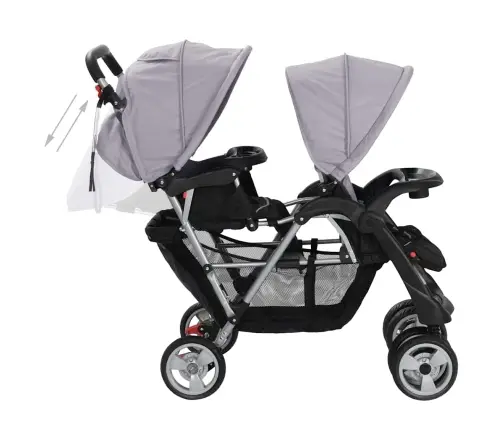 Tandēmrati Bērniem, Pelēki Un Melni, Tērauds  Vidaxl