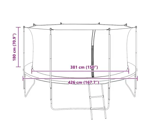 Batuta Drošības Tīkls 4,26 M Lielam, Apaļam Batutam