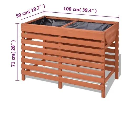 Koka Stādu Kaste, 100X500X71 Vidaxl