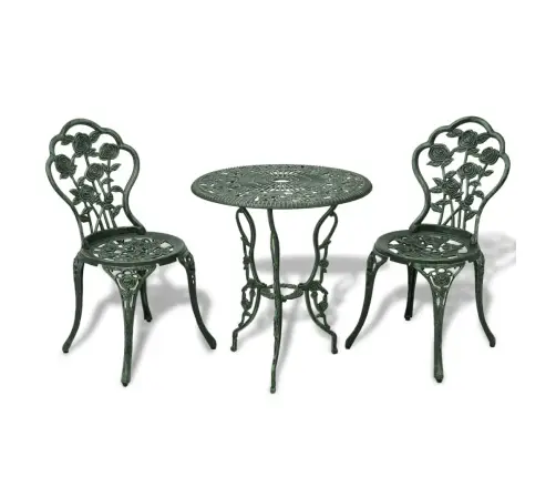 Bistro Baldų Komplektas, 3D., Aliuminis, Žalias