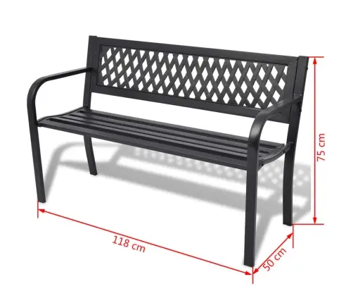 Dārza Sols, 118 Cm, Tērauds, Melns Vidaxl