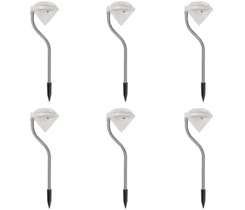 Led Sodo Šviestuvai, 6 Vnt., Saulės Energija, 9X7,8X29,5 Cm