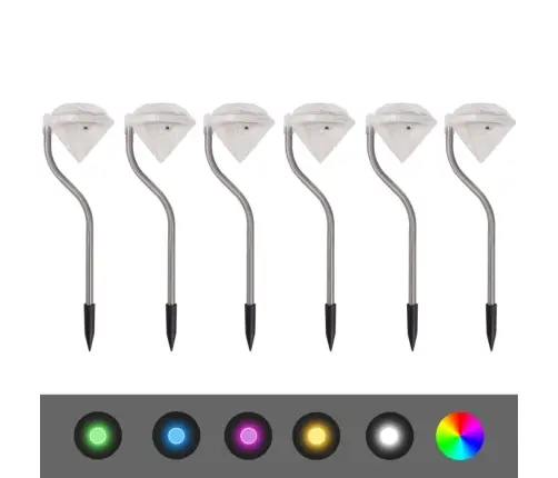 Led Sodo Šviestuvai, 6 Vnt., Saulės Energija, 9X7,8X29,5 Cm