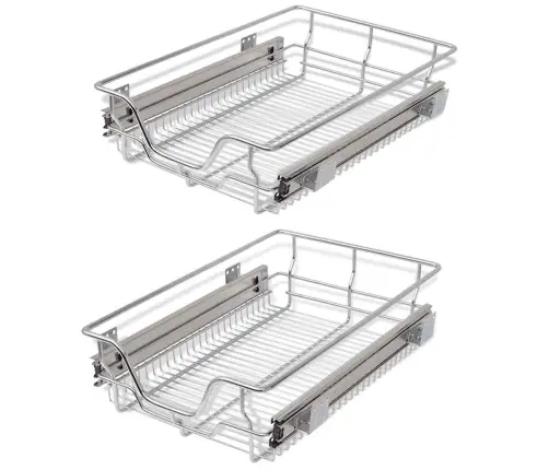 Väljatõmmatavad Traatkorvid, 2 Tk, Hõbedane 400 Mm
