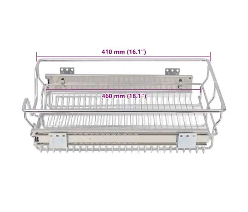 Väljatõmmatavad Traatkorvid, 2 Tk, Hõbedane 400 Mm