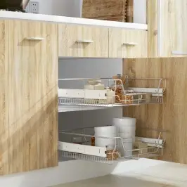 Izvelkams Stiepļu Grozs, 2 Gab., 600 Mm, Sudraba Vidaxl