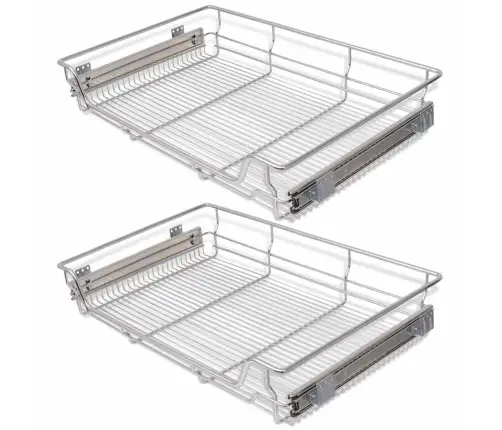 Väljatõmmatavad Traatkorvid, 2 Tk, Hõbedased 800 Mm