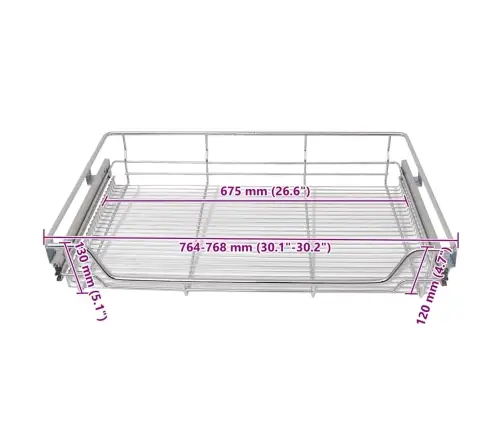 Väljatõmmatavad Traatkorvid, 2 Tk, Hõbedased 800 Mm