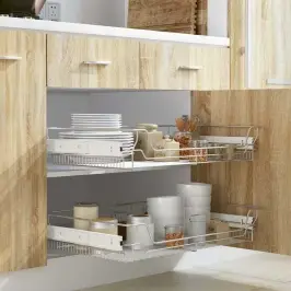 Väljatõmmatavad Traatkorvid, 2 Tk, Hõbedased 800 Mm