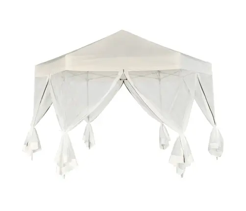 Nojume Ar 6 Sānu Sienām, Ātri Uzstādāma, 3,6X3,1 M, Krēmbalta Vidaxl