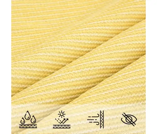 Hdpe Saulessargs, 3,6X3,6X3,6 M, Bēšs, Trijstūra Formas Vidaxl