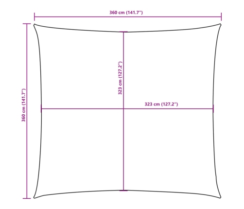 Tentas Nuo Saulės, Oksfordo Aud., Kvadratas, 3,6X3,6M, Antrac.