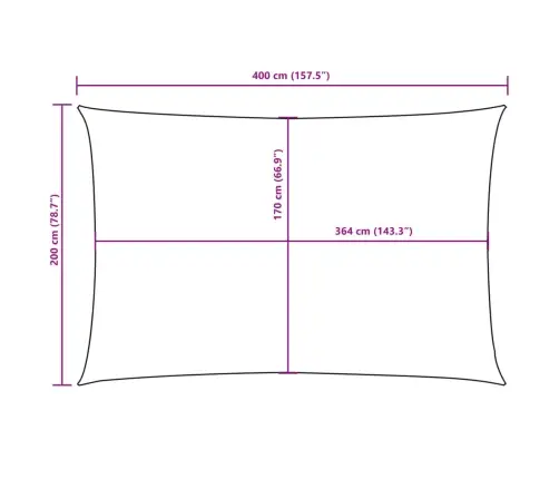 Saulessargs, 2X4M, Taisnstūra Forma,Sarkanbrūns Oksforda Audums  Vidaxl