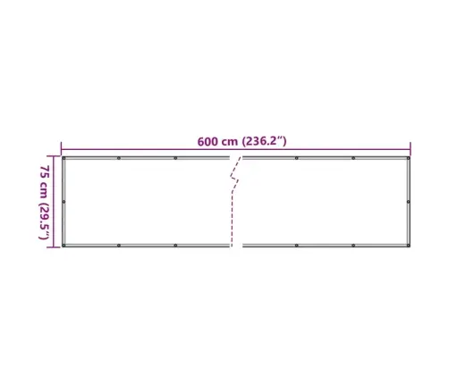 Balkona Aizslietnis, 75X600 Cm, Bēšs Oksforda Audums Vidaxl