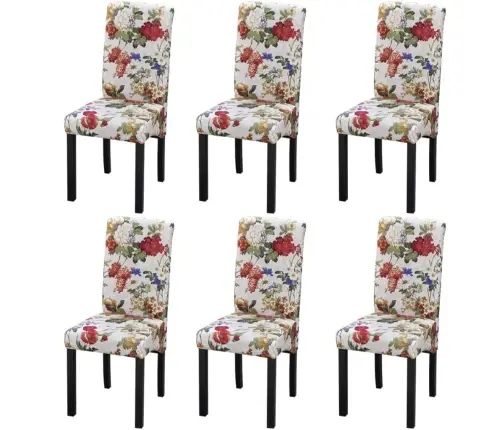 Virtuves Krēsli, 6 Gab., Krāsains Audums Vidaxl