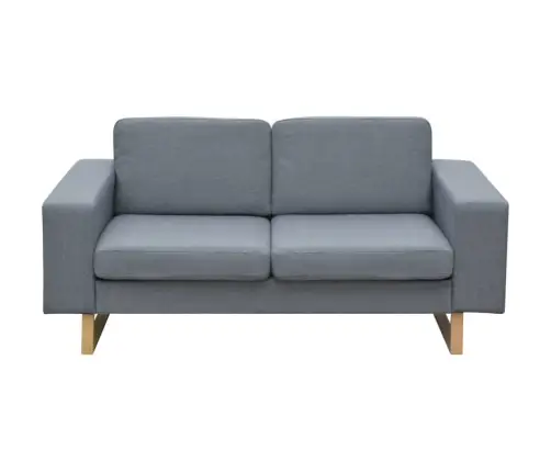 Dīvāns, Divvietīgs, Gaiši Pelēks Audums Vidaxl