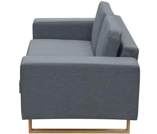 Dīvāns, Divvietīgs, Gaiši Pelēks Audums Vidaxl