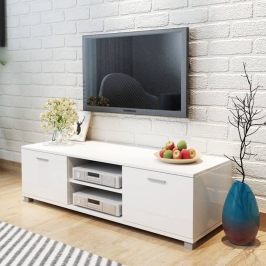 Tv Galdiņš, Spīdīgi Balts, 140X40,5X35 Cm Vidaxl
