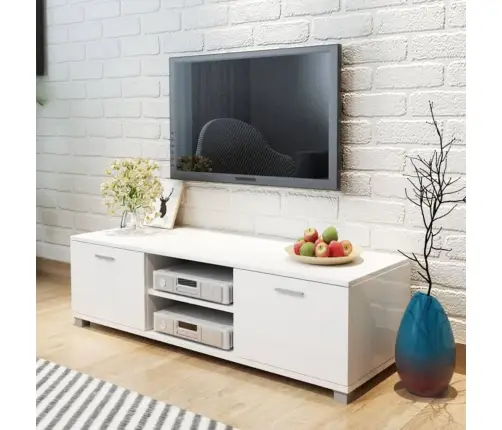 Tv Galdiņš, Spīdīgi Balts, 140X40,5X35 Cm Vidaxl
