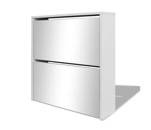 Batų Dėžė, 2 Lygių Su Veidrodžiais, Balta, 63X17X67 Cm