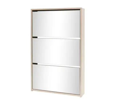 Apavu Plaukts Ar Spoguli, 3 Nodalījumi, 63X17X102,5 Cm Vidaxl