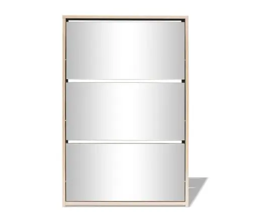 Apavu Plaukts Ar Spoguli, 3 Nodalījumi, 63X17X102,5 Cm Vidaxl
