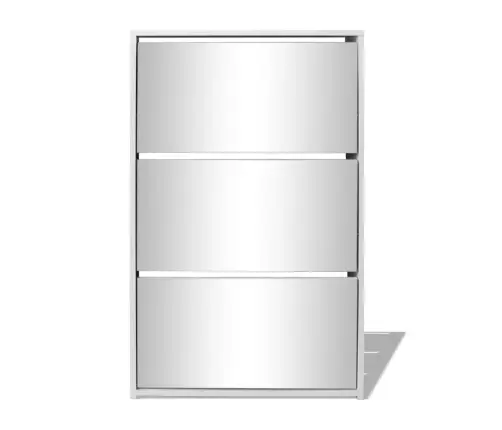 Apavu Plaukts Ar Spoguli, 3 Nodalījumi, 63X17X102,5 Cm, Balts Vidaxl