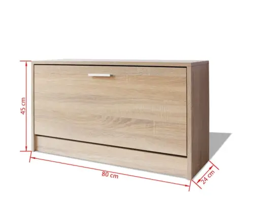 Apavu Plaukts, Sols, 80X24X45 Cm, Ozolkoka Krāsa Vidaxl