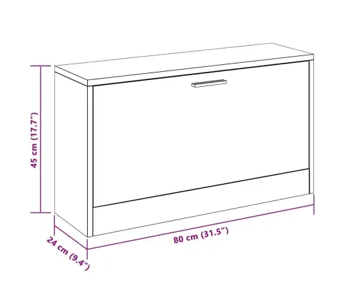 Apavu Plaukts, Sols, 80X24X45 Cm, Ozolkoka Krāsa Vidaxl