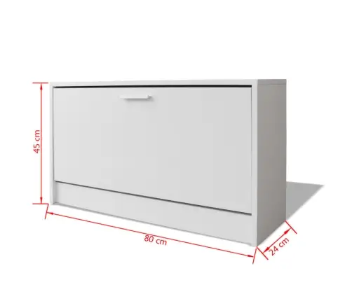 Apavu Uzglabāšanas Sols, 80X24X45 Cm, Balts Vidaxl