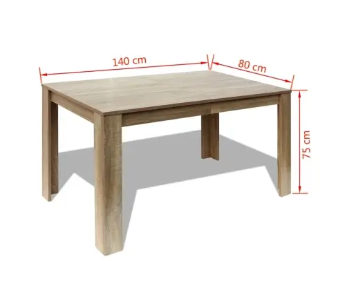 Söögilaud 140 X 80 X 75 Cm Tamm