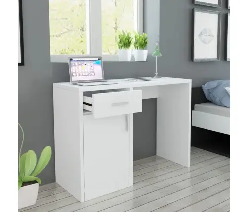 Rakstāmgalds Ar Atvilktni, 100X40X73 Cm, Balts Vidaxl