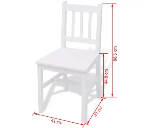 Kolmeosaline Söögitoakomplekt Männipuust Valge