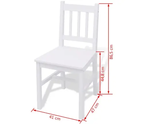 Vidaxli Viieosaline Söögitoakomplekt Männipuit Valge